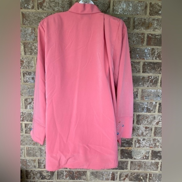 Maggie Sweet Vintage Long Sleeved Blouse Size Large Gorgeous Silver Studded - Picture 7 of 9